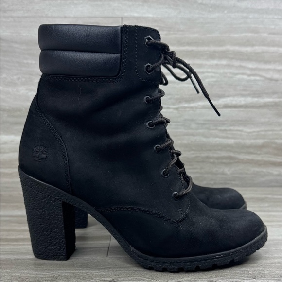 Timberland Tillston Black Nubuck Lace-Up 6in Boots Womens Size 8 - Picture 1 of 11